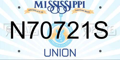 N70721S Mississippi License Plate
