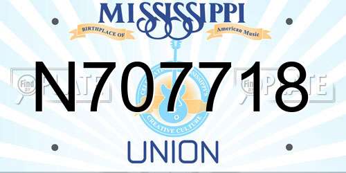 N707718 Mississippi License Plate