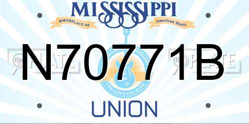 N70771B Mississippi License Plate