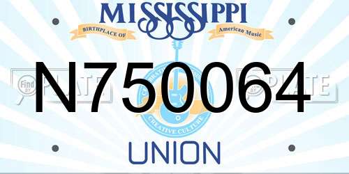 N750064 Mississippi License Plate