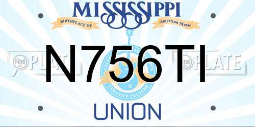 N756TI Mississippi License Plate