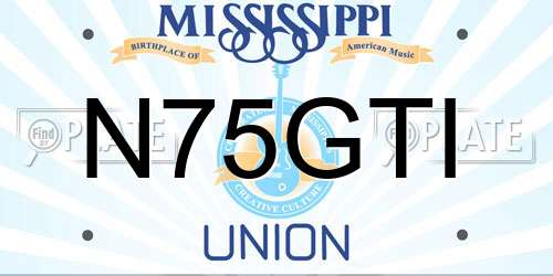 N75GTI Mississippi License Plate