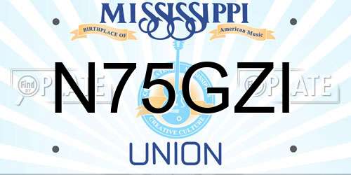 N75GZI Mississippi License Plate
