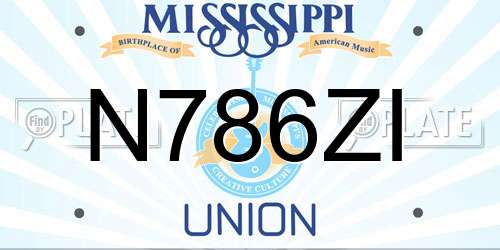 N786ZI Mississippi License Plate