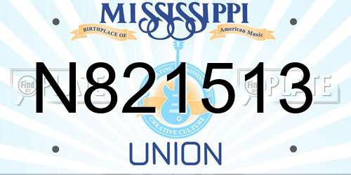 N821513 Mississippi License Plate