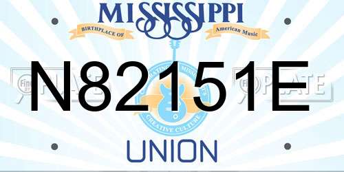 N82151E Mississippi License Plate