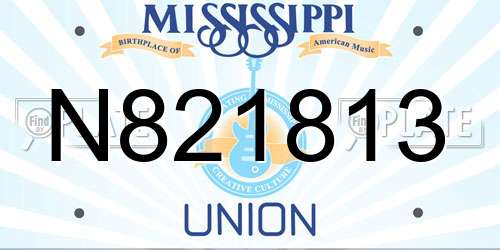 N821813 Mississippi License Plate