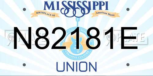 N82181E Mississippi License Plate