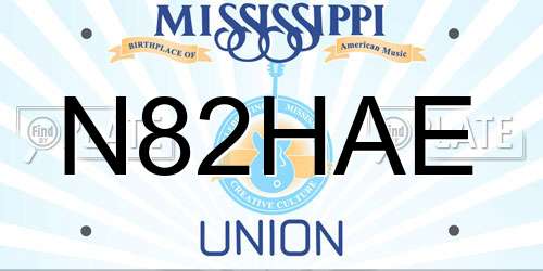 N82HAE Mississippi License Plate