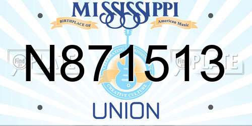N871513 Mississippi License Plate
