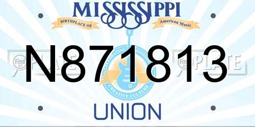 N871813 Mississippi License Plate