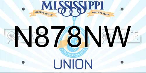 N878NW Mississippi License Plate
