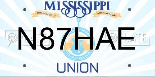 N87HAE Mississippi License Plate