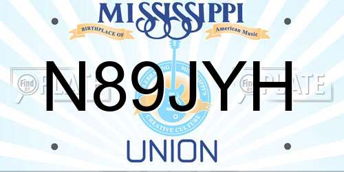 N89JYH Mississippi License Plate