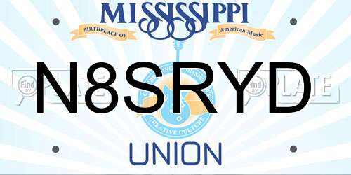 N8SRYD Mississippi License Plate