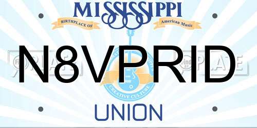 N8VPRID Mississippi License Plate