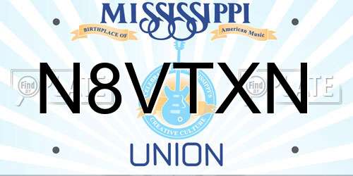 N8VTXN Mississippi License Plate