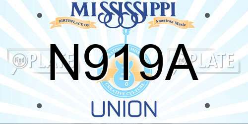 N919A Mississippi License Plate