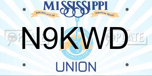 N9KWD Mississippi License Plate
