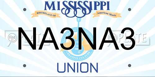 NA3NA3 Mississippi License Plate
