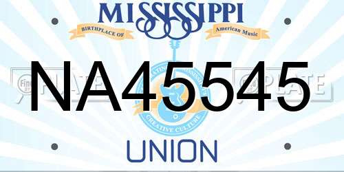 NA45545 Mississippi License Plate