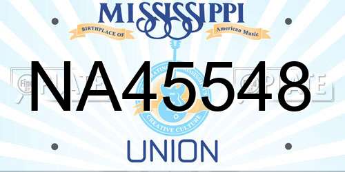 NA45548 Mississippi License Plate
