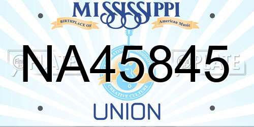 NA45845 Mississippi License Plate