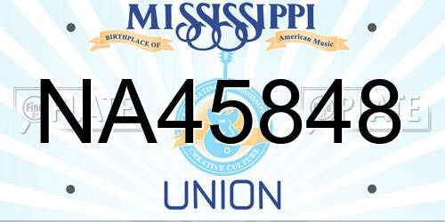 NA45848 Mississippi License Plate