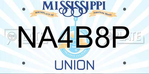 NA4B8P Mississippi License Plate