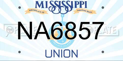 NA6857 Mississippi License Plate