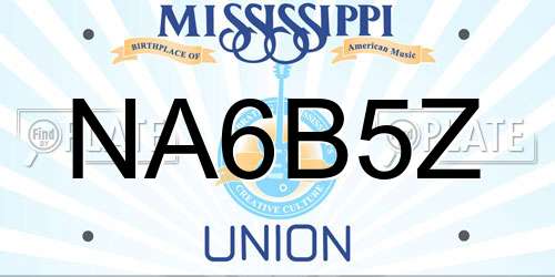 NA6B5Z Mississippi License Plate
