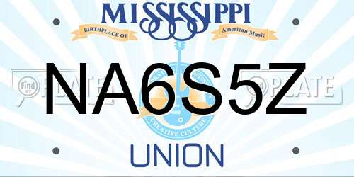 NA6S5Z Mississippi License Plate