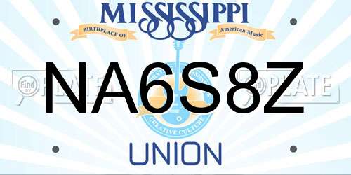 NA6S8Z Mississippi License Plate