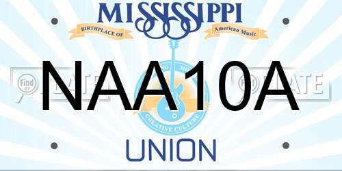NAA10A Mississippi License Plate