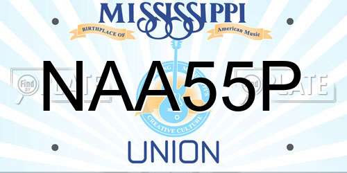 NAA55P Mississippi License Plate