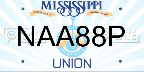 NAA88P Mississippi License Plate