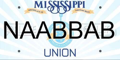 NAABBAB Mississippi License Plate