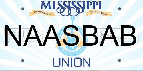 NAASBAB Mississippi License Plate