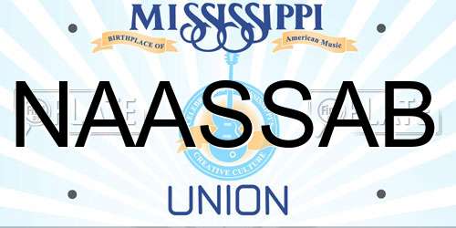 NAASSAB Mississippi License Plate