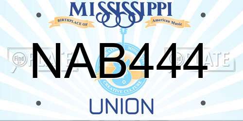 NAB444 Mississippi License Plate