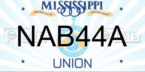 NAB44A Mississippi License Plate