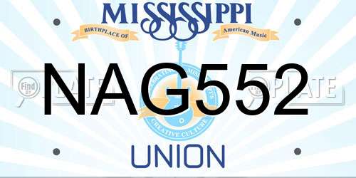 NAG552 Mississippi License Plate