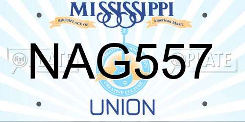 NAG557 Mississippi License Plate