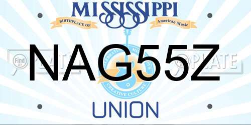 NAG55Z Mississippi License Plate