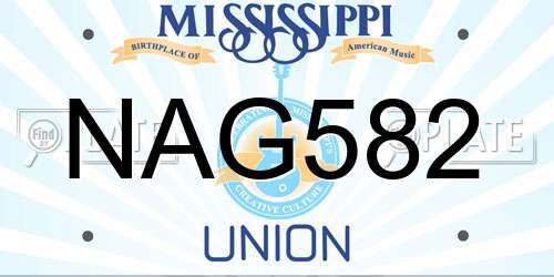 NAG582 Mississippi License Plate