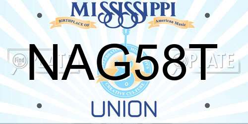 NAG58T Mississippi License Plate