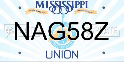 NAG58Z Mississippi License Plate