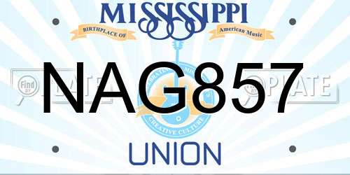 NAG857 Mississippi License Plate