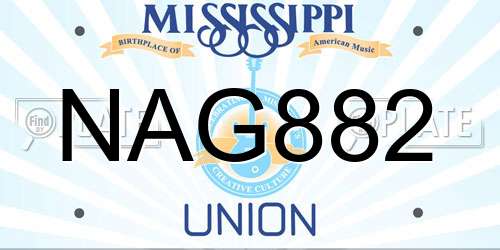 NAG882 Mississippi License Plate