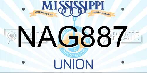 NAG887 Mississippi License Plate
